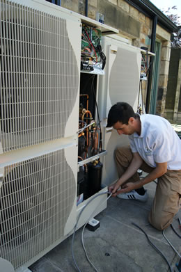 air source heat pump installation’